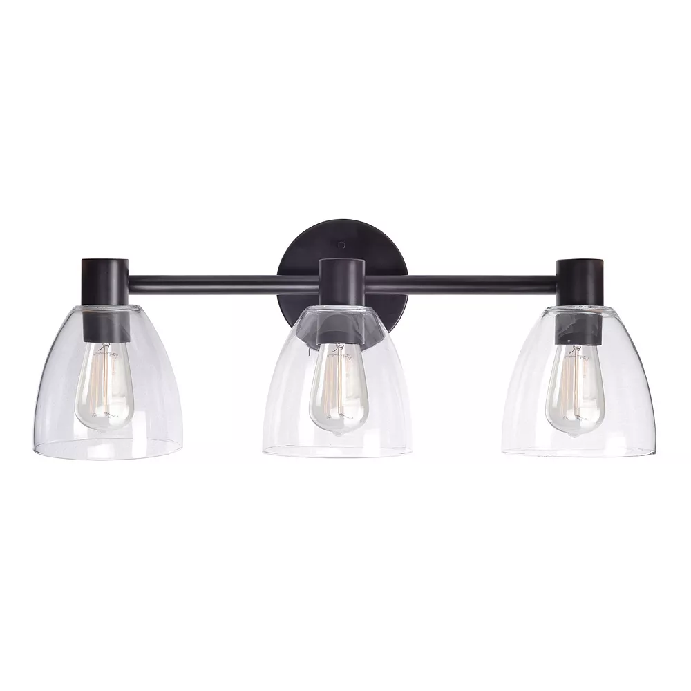 Kenroy Home Edis 3-Light Glass Vanity Light 3 Kenroy Home Edis 3-Light Glass Vanity Light