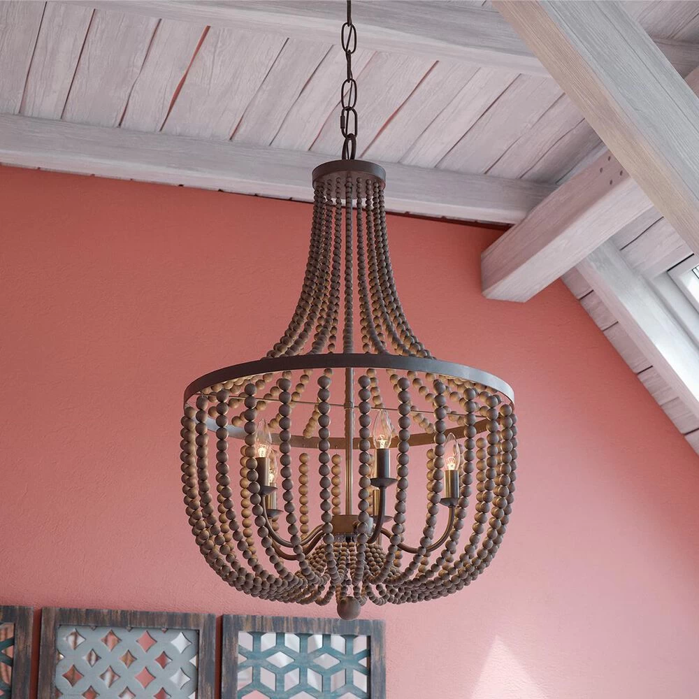 Kenroy Dumas 5-Light Chandelier In Golden Bronze 5 Kenroy Dumas 5-Light Chandelier In Golden Bronze - Image 3