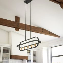 Kenroy Giles 5 Island Light In Black And Antique Brass -Kenroy Store 60456787 4