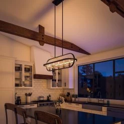 Kenroy Giles 5 Island Light In Black And Antique Brass -Kenroy Store 60456787 6