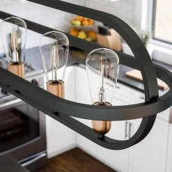 Kenroy Giles 5 Island Light In Black And Antique Brass -Kenroy Store 60456787 7