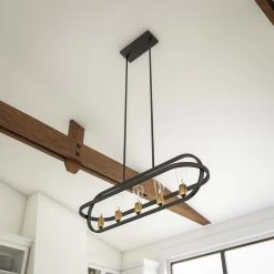 Kenroy Giles 5 Island Light In Black And Antique Brass -Kenroy Store 60456787 8