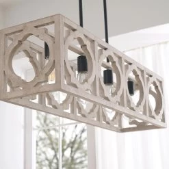 Kenroy Cadmen Square 4-Light Island Light In Black And Weathered White 11 Kenroy Cadmen Square 4-Light Island Light In Black And Weathered White -Kenroy Store 60456993 4