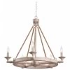 Kenroy Timone 5-Light Chandelier In Weathered White And Rope -Kenroy Store 63688329 1