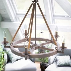 Kenroy Timone 5-Light Chandelier In Weathered White And Rope 16 Kenroy Timone 5-Light Chandelier In Weathered White And Rope -Kenroy Store 63688329 6