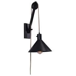 Kenroy Boone Indoor Wall Pulley Lantern In Matte Black