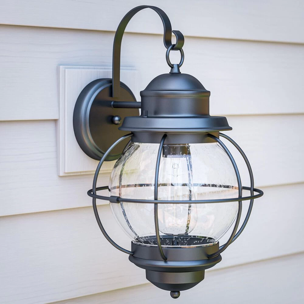 Kenroy Hatteras 1-Light Wall Lantern In Black 4 Kenroy Hatteras 1-Light Wall Lantern In Black - Image 2