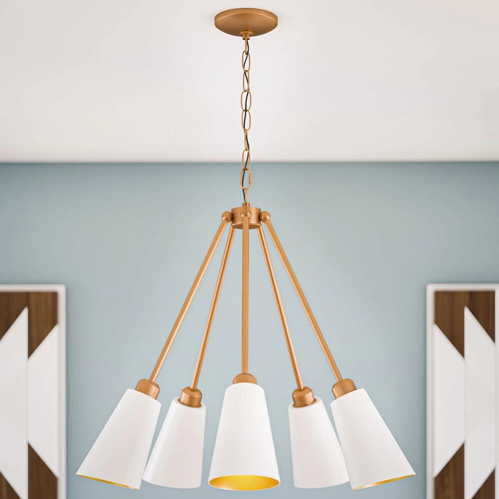 Kenroy Alvar 5-Light Chandelier In Gold 4 Kenroy Alvar 5-Light Chandelier In Gold - Image 2