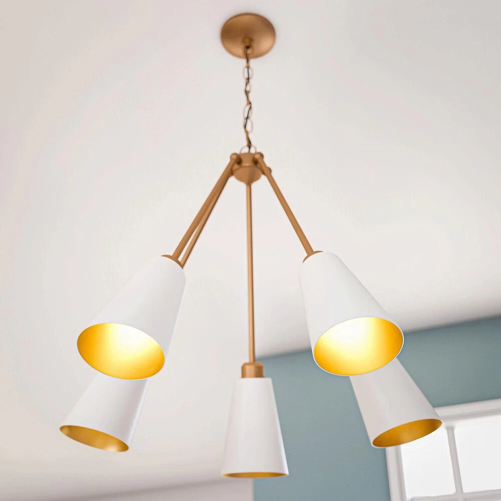 Kenroy Alvar 5-Light Chandelier In Gold 8 Kenroy Alvar 5-Light Chandelier In Gold - Image 6