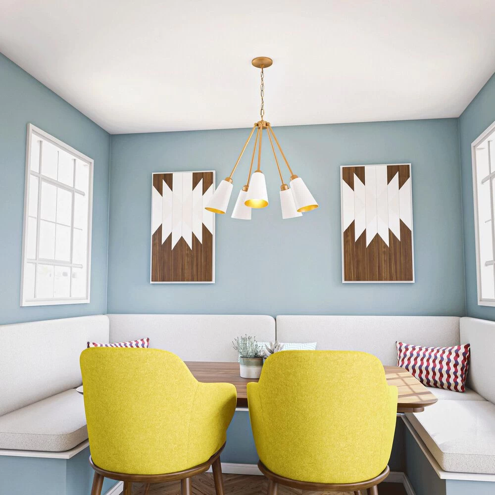 Kenroy Alvar 5-Light Chandelier In Gold 9 Kenroy Alvar 5-Light Chandelier In Gold - Image 7