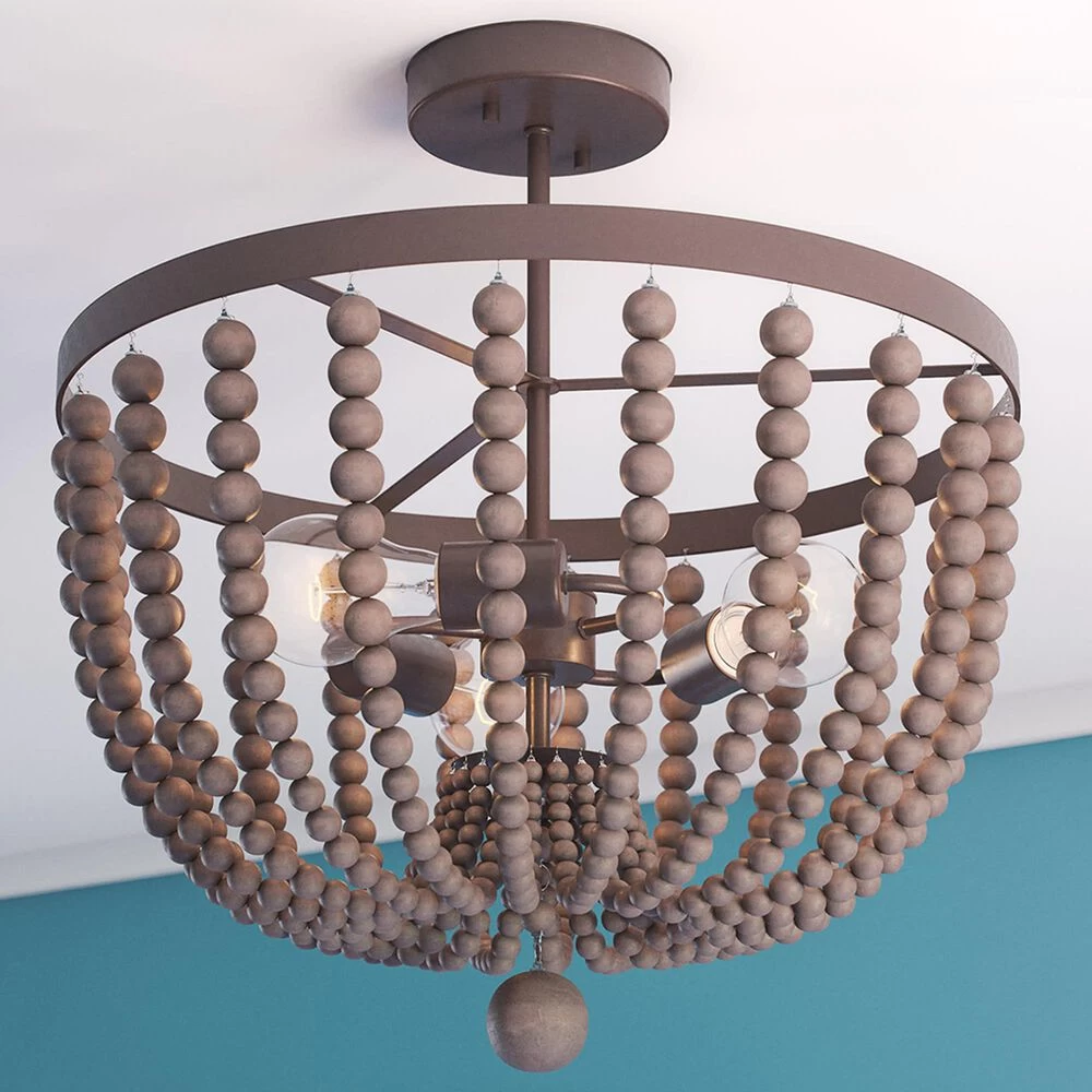 Kenroy Dumas 3-Light Semi Flush In Golden Bronze 4 Kenroy Dumas 3-Light Semi Flush In Golden Bronze - Image 2