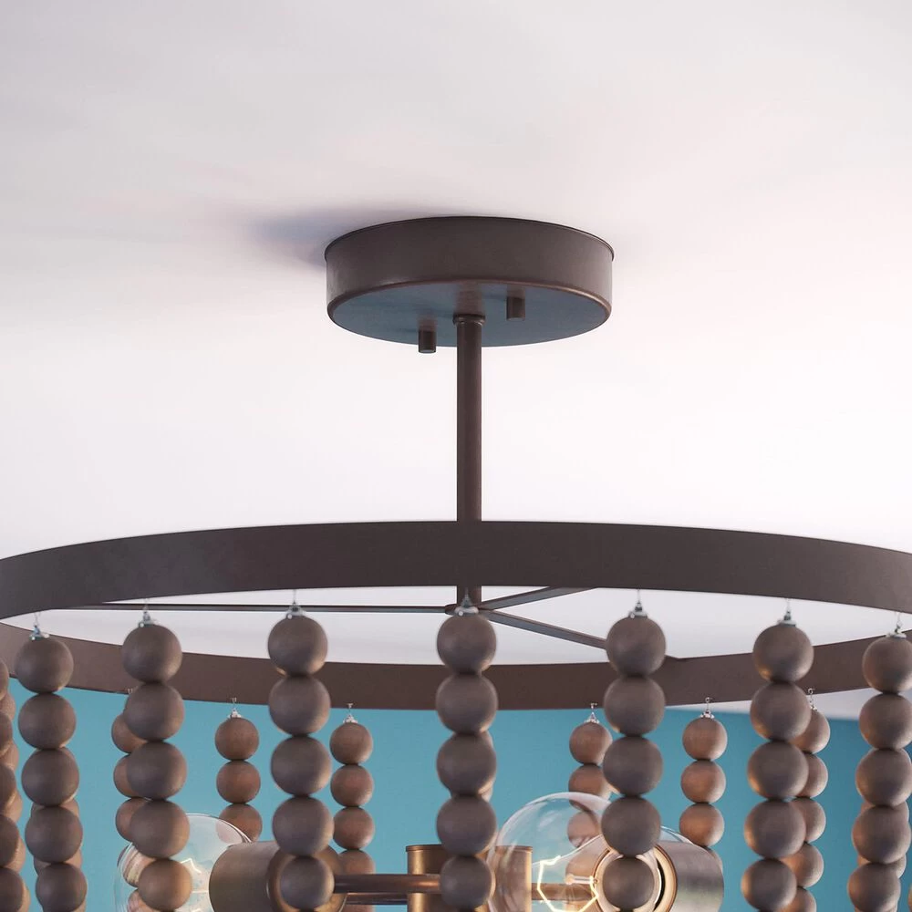 Kenroy Dumas 3-Light Semi Flush In Golden Bronze 6 Kenroy Dumas 3-Light Semi Flush In Golden Bronze - Image 4