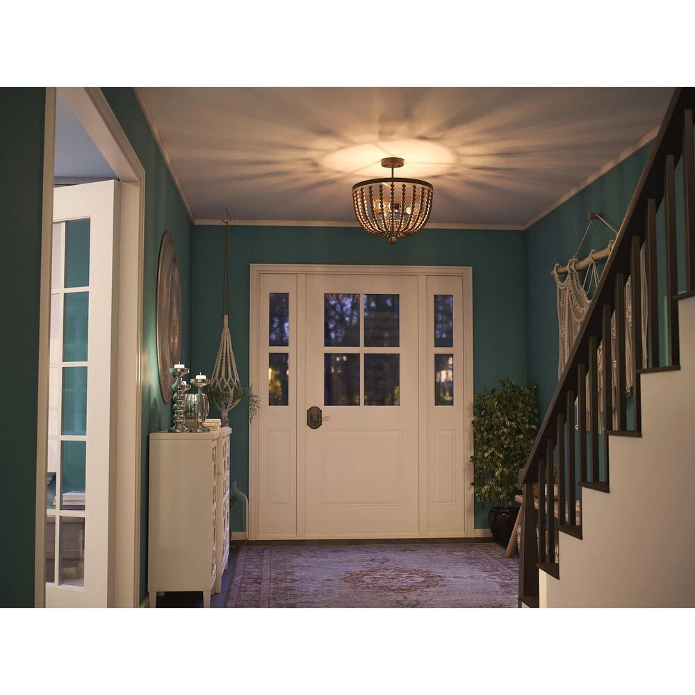 Kenroy Dumas 3-Light Semi Flush In Golden Bronze 10 Kenroy Dumas 3-Light Semi Flush In Golden Bronze - Image 8