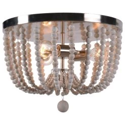 Kenroy Dumas 3-Light Flush Mount In Brushed Steel