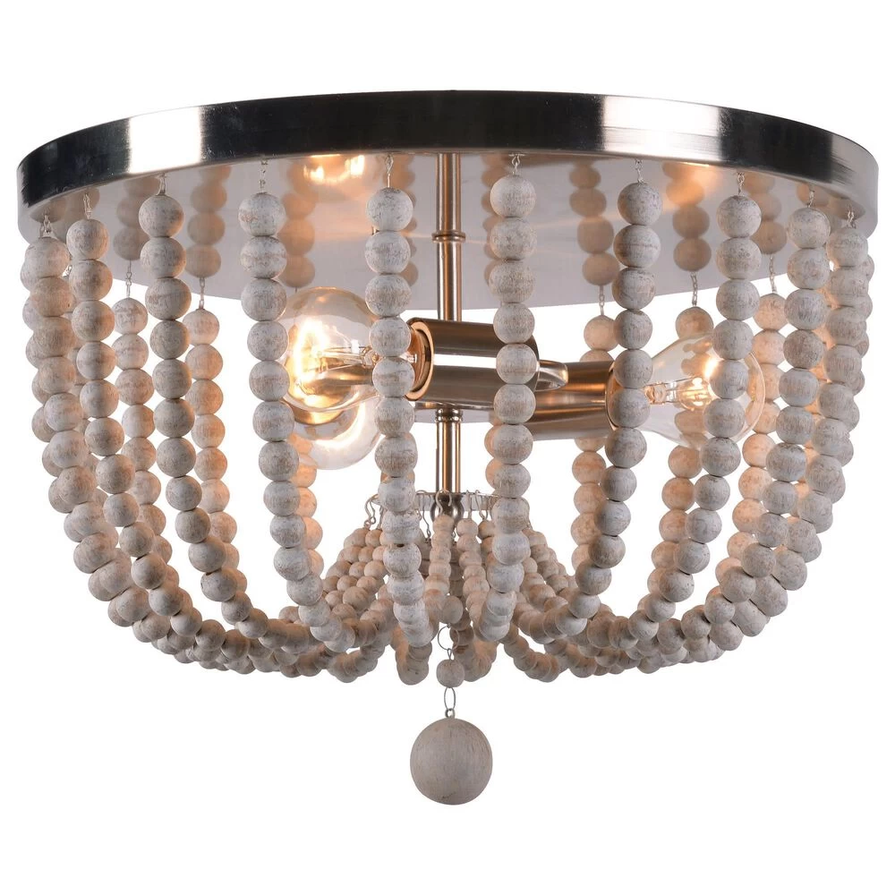 Kenroy Dumas 3-Light Flush Mount In Brushed Steel 3 Kenroy Dumas 3-Light Flush Mount In Brushed Steel