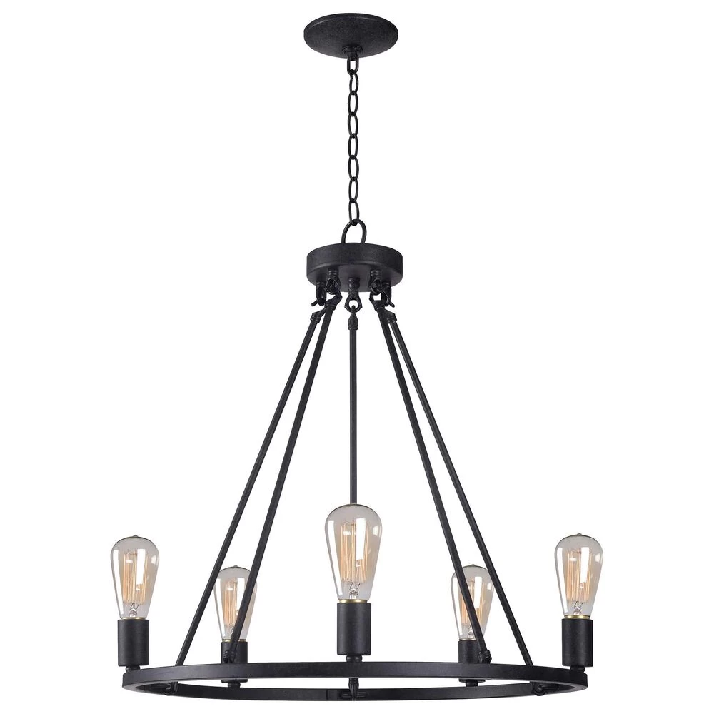 Kenroy Hixon 5-Light Chandelier In Forged Graphite 3 Kenroy Hixon 5-Light Chandelier In Forged Graphite