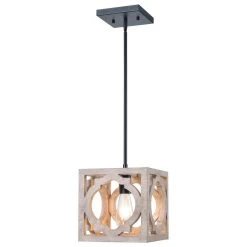 Kenroy Cadmen Square 1-Light Mini Pendant In Black