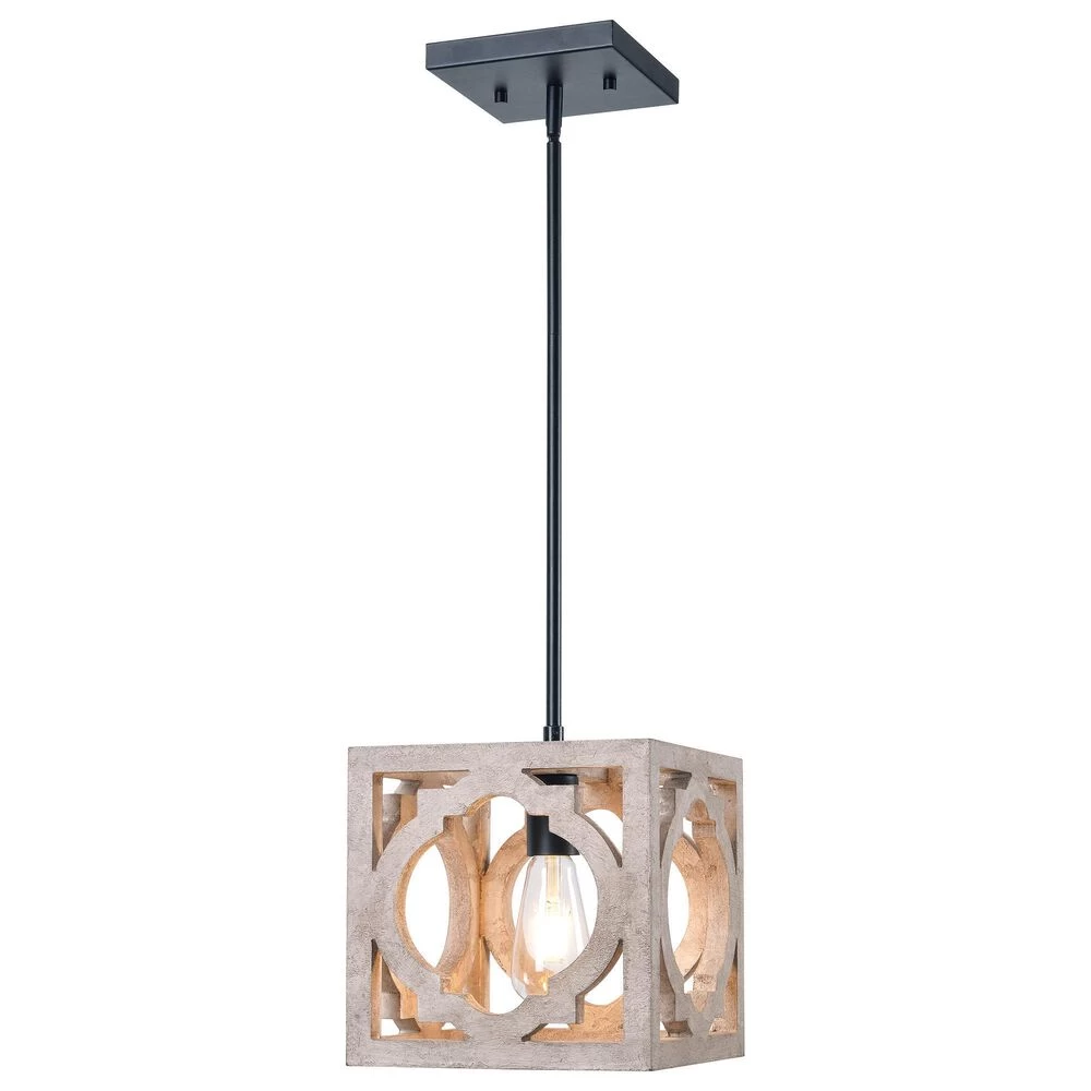 Kenroy Cadmen Square 1-Light Mini Pendant In Black 3 Kenroy Cadmen Square 1-Light Mini Pendant In Black