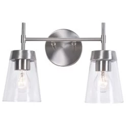 Kenroy Delgado 2-Light Vanity In Brushed Steel
