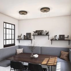 Kenroy Capri 1-Light Flush Mount Large Pan In Blackened Oil Rubbed Bronze -Kenroy Store 63689590 7