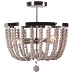 Kenroy Dumas 3-Light Semi Flush In Brushed Steel