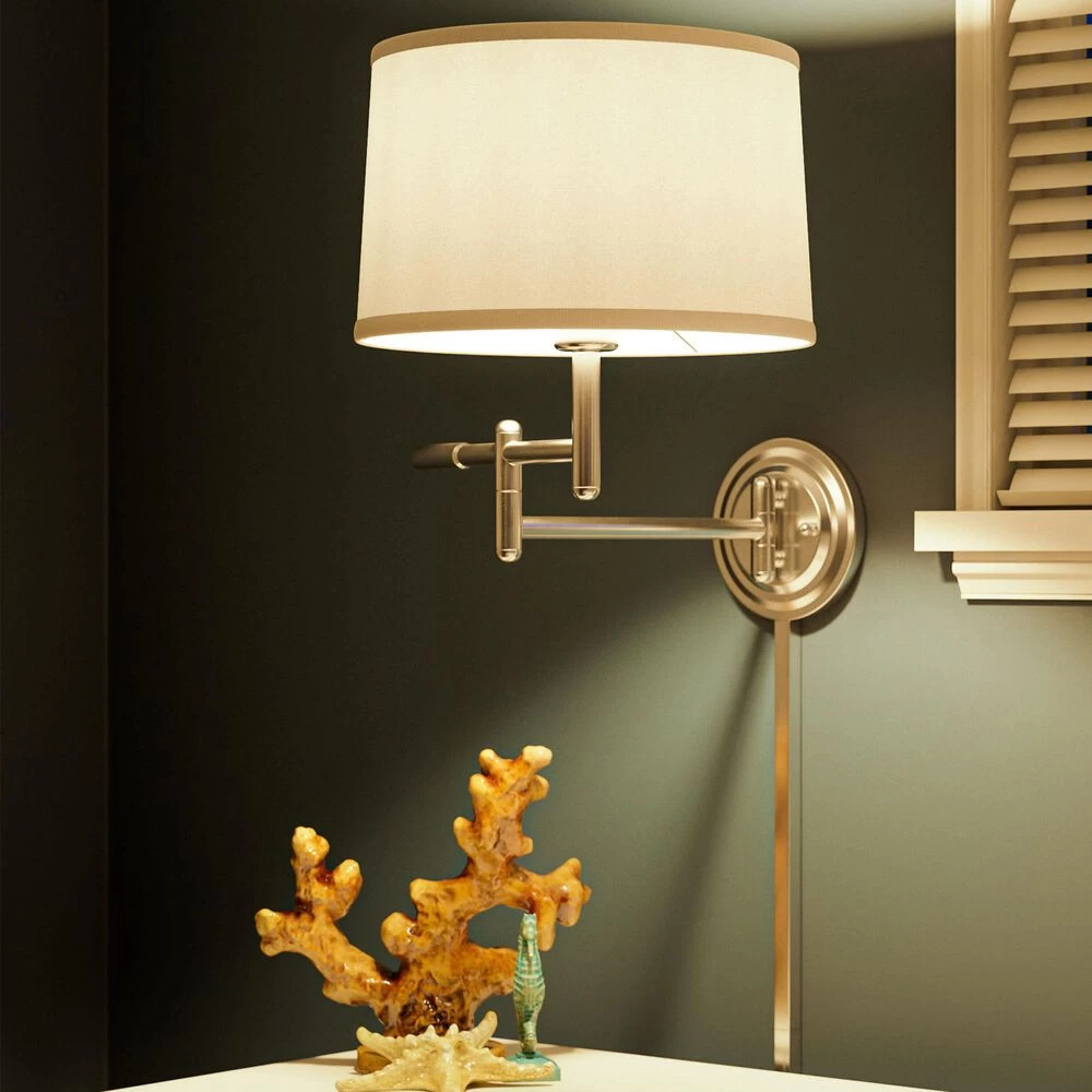 Kenroy Theta Wall Swing Arm Lamp In Brushed Steel 4 Kenroy Theta Wall Swing Arm Lamp In Brushed Steel - Image 2