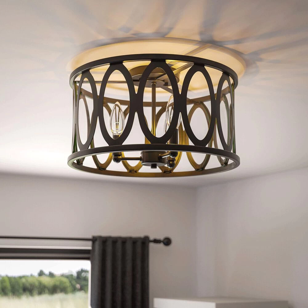 Kenroy Prince 3-Light Flush Mount In Oil Rubbed Bronze 5 Kenroy Prince 3-Light Flush Mount In Oil Rubbed Bronze - Image 3