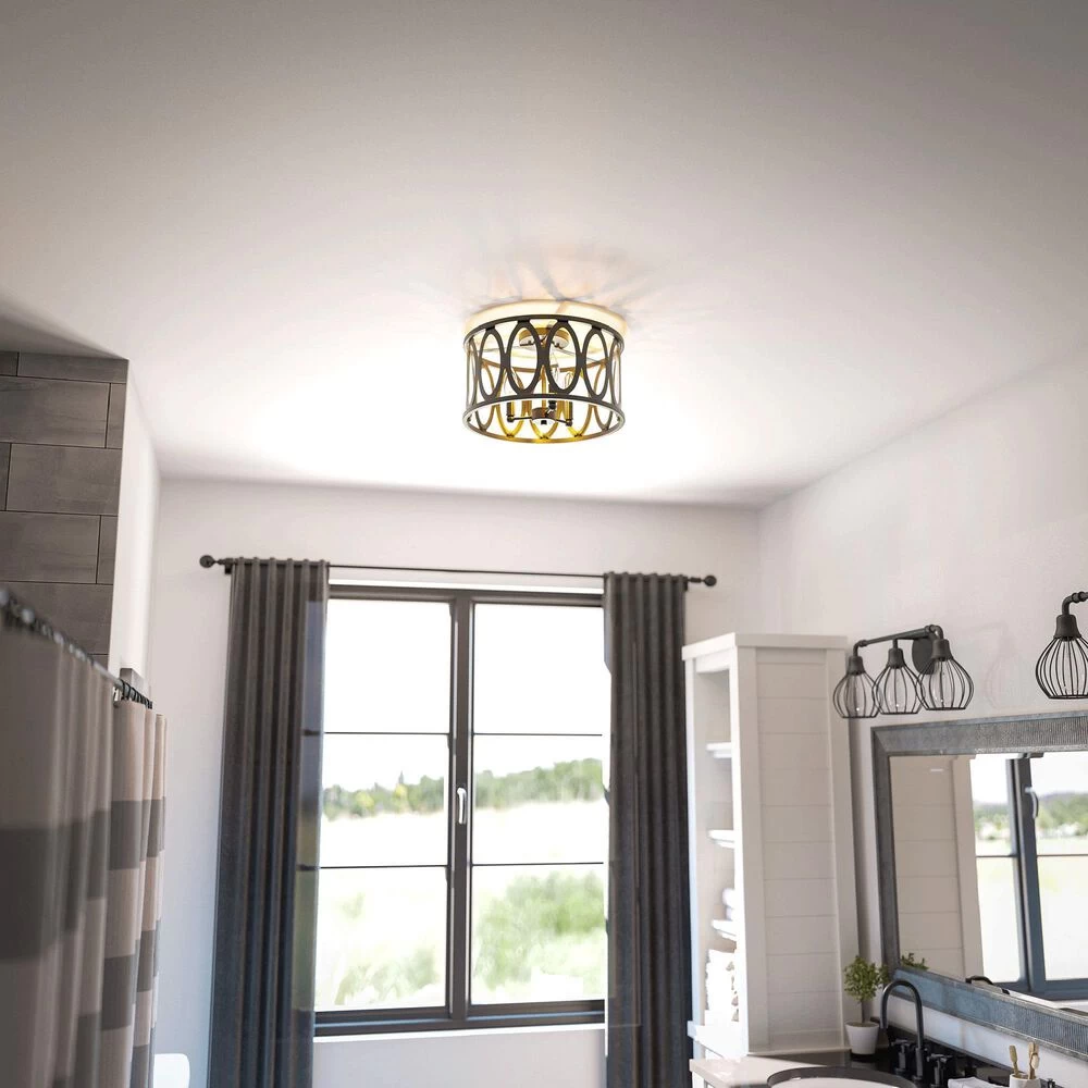 Kenroy Prince 3-Light Flush Mount In Oil Rubbed Bronze 8 Kenroy Prince 3-Light Flush Mount In Oil Rubbed Bronze - Image 6