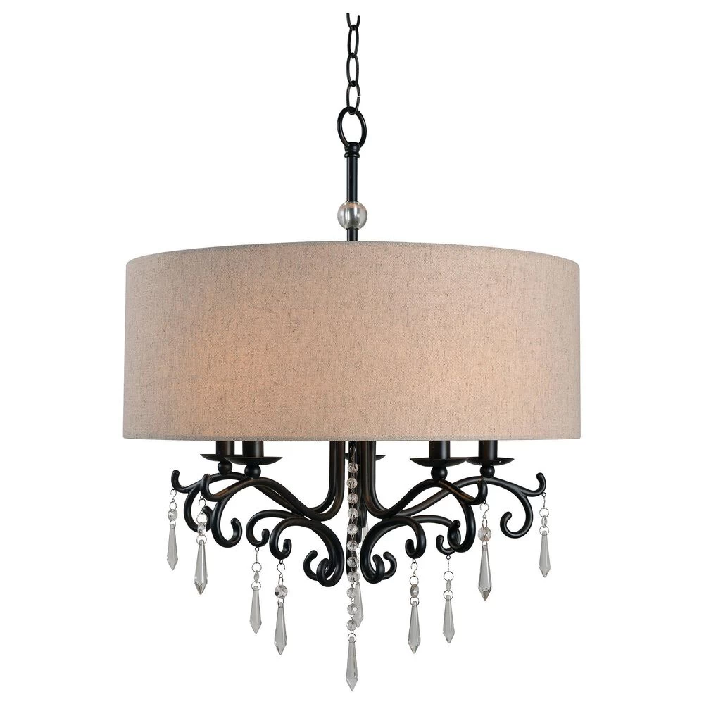 Kenroy Lucille 5-Light Chandelier In Oil Rubbed Bronze 3 Kenroy Lucille 5-Light Chandelier In Oil Rubbed Bronze