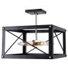 Kenroy Courtney 4-Light Semi Flush In Matte Black And Gold 1 Kenroy Courtney 4-Light Semi Flush In Matte Black And Gold -Kenroy Store 63690887 1