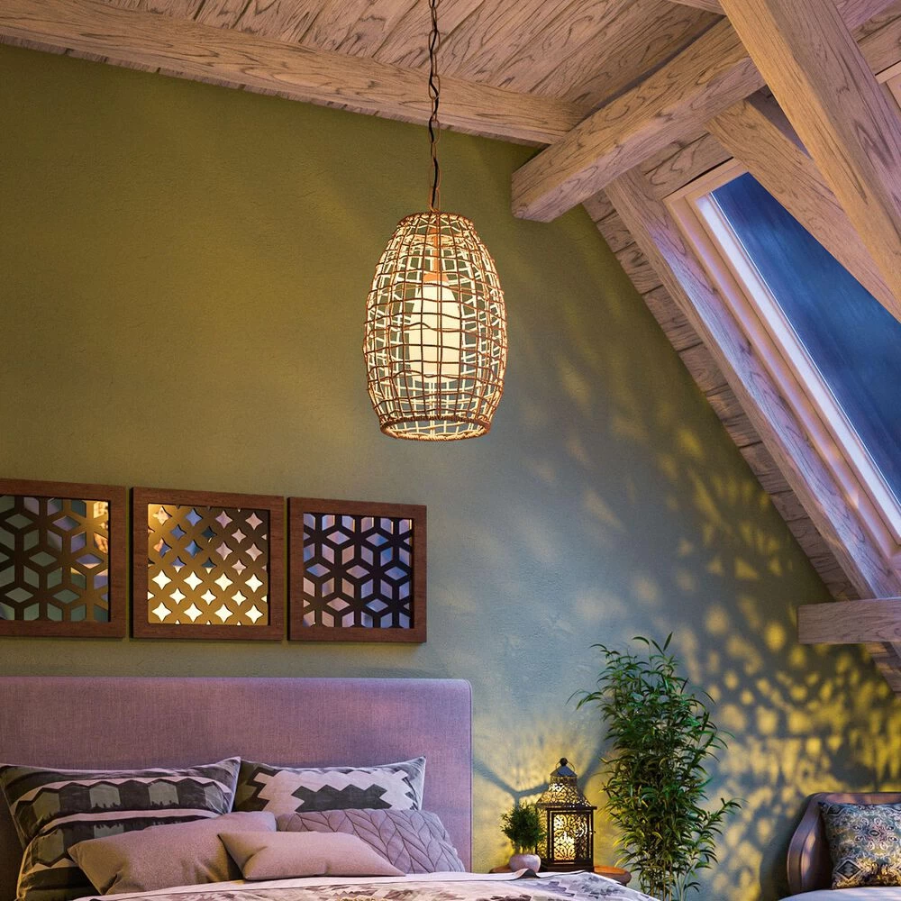 Kenroy Seagrass 1-Light Pendant In Tan 12 Kenroy Seagrass 1-Light Pendant In Tan - Image 10