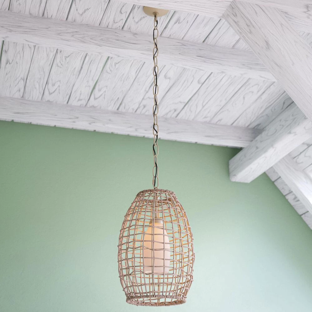 Kenroy Seagrass 1-Light Pendant In Tan 4 Kenroy Seagrass 1-Light Pendant In Tan - Image 2