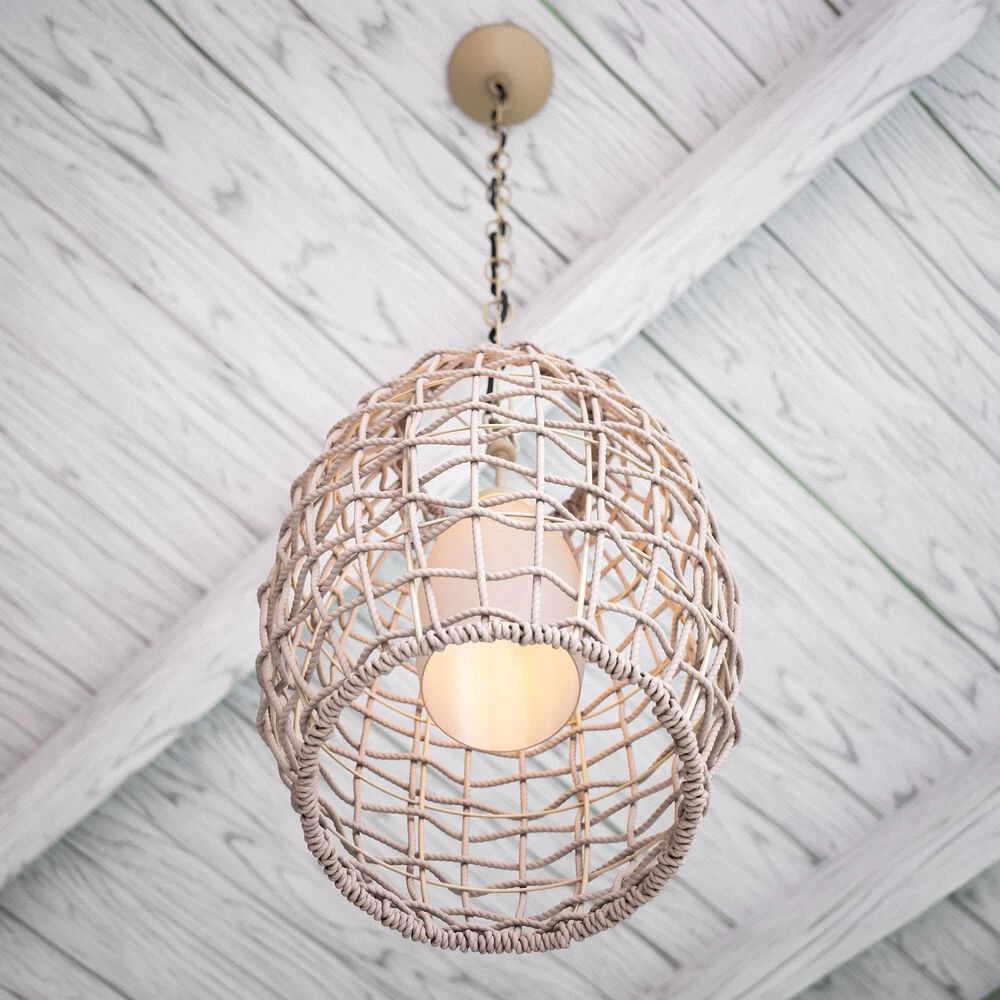Kenroy Seagrass 1-Light Pendant In Tan 7 Kenroy Seagrass 1-Light Pendant In Tan - Image 5