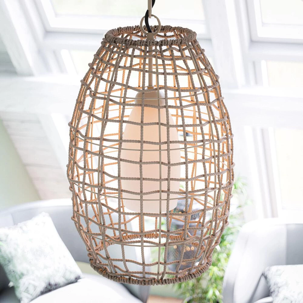 Kenroy Seagrass 1-Light Pendant In Tan 8 Kenroy Seagrass 1-Light Pendant In Tan - Image 6