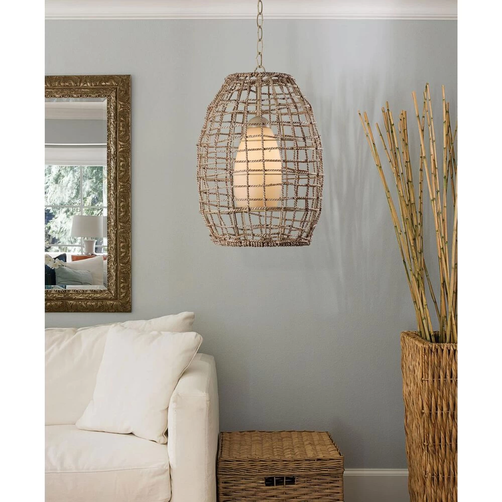 Kenroy Seagrass 1-Light Pendant In Tan 11 Kenroy Seagrass 1-Light Pendant In Tan - Image 9