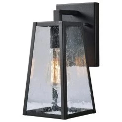 Kenroy Fiely 1-Light Small Wall Lantern In Sandy Black