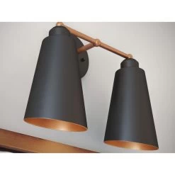 Kenroy Alvar 2-Light Vanity In Matte Black And Antique Brass 12 Kenroy Alvar 2-Light Vanity In Matte Black And Antique Brass -Kenroy Store 63691463 3