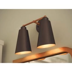 Kenroy Alvar 2-Light Vanity In Matte Black And Antique Brass 13 Kenroy Alvar 2-Light Vanity In Matte Black And Antique Brass -Kenroy Store 63691463 4