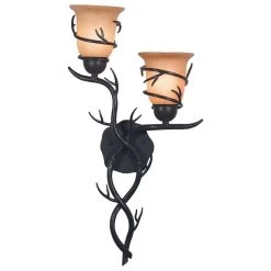 Kenroy Twigs 2-Light Wall Sconce In Blackened Bronze