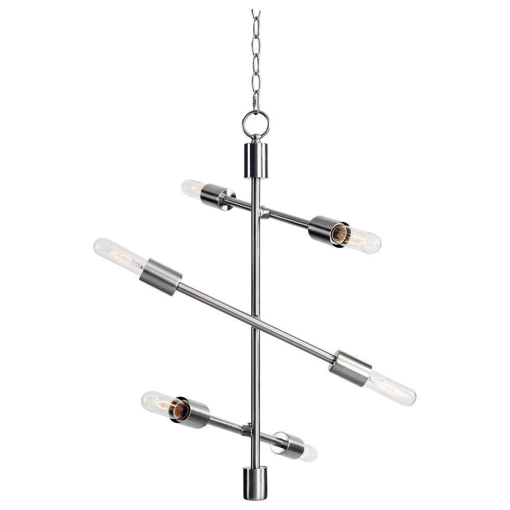 Kenroy Swiv 6-Light Chandelier In Silver 3 Kenroy Swiv 6-Light Chandelier In Silver