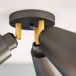 Kenroy Alvar 3-Light Flush Mount In Matte Black And Gold -Kenroy Store 63691687 3