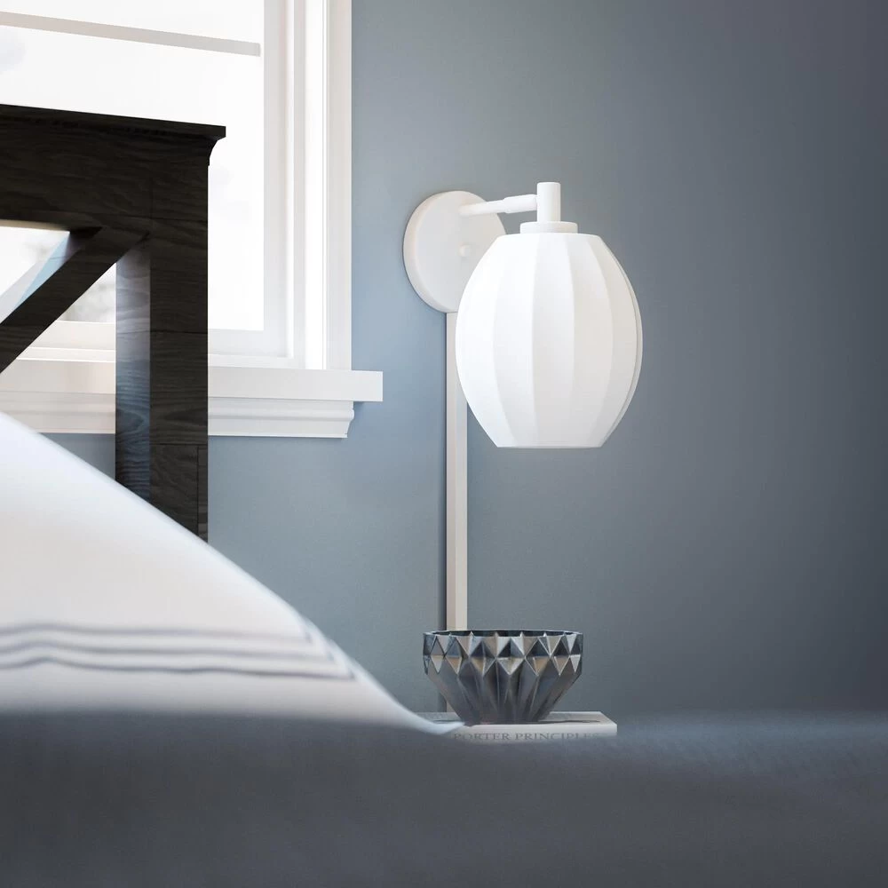 Kenroy Ash 1-Light Wall Sconce In Matte White 7 Kenroy Ash 1-Light Wall Sconce In Matte White - Image 5