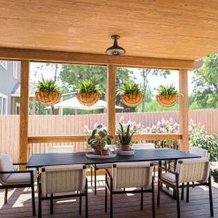 Kenroy Dale 1-Light Large Patio Semi-Flush In Sand Black -Kenroy Store 63691976 4