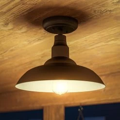 Kenroy Dale 1-Light Large Patio Semi-Flush In Sand Black -Kenroy Store 63691976 6