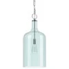Kenroy Capri 1-Light Pendant With Painted Light Blue Glass Shade In Chrome -Kenroy Store 63692123 1