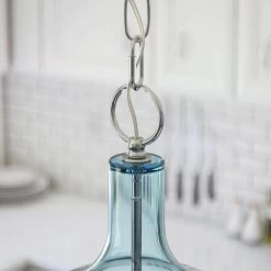 Kenroy Capri 1-Light Pendant With Painted Light Blue Glass Shade In Chrome -Kenroy Store 63692123 3