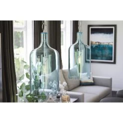 Kenroy Capri 1-Light Pendant With Painted Light Blue Glass Shade In Chrome -Kenroy Store 63692123 5