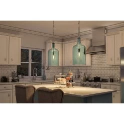 Kenroy Capri 1-Light Pendant With Painted Light Blue Glass Shade In Chrome -Kenroy Store 63692123 8