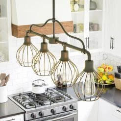 Kenroy Cagney 4-Light Island In Black -Kenroy Store 63692321 3