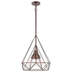 Kenroy Pyramid 3-Light Pendant In Vintage Copper